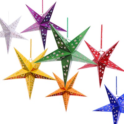 Hot sale cheap Christmas goods Christmas paper star led light decoration