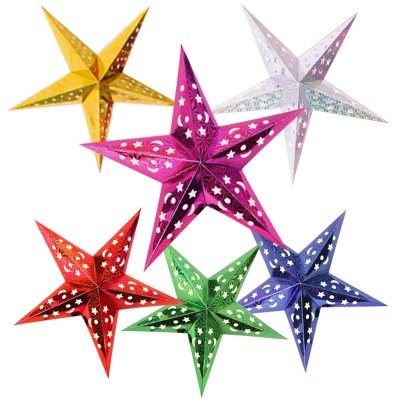 30cm 3D Hanging Paper Star Paper Star Lantern Lampshade for Christmas Xmas Wedding Party Home Decorations