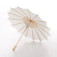 50cm White Plain Wedding  Flower Paper  Umbrella Parasol with Bamboo Frame Party Favors