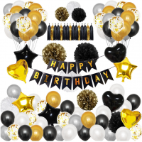 Birthday Decorations Party Decorations Supplies Happy Birthday Banner Party Balloons Paper Flowers Hanging Swirls