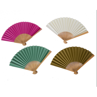 Paper hand fan own logo printed for sale, bamboo hand folding fan for wedding party gift natural bamboo wedding fan