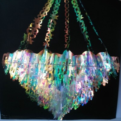 Creative Iridescent Holographic Film chandelier by glitterville Decoration Hanging