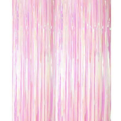 Iridescent Rainbow  Foil  Fringe Curtain Tinsel Backdrop Metallic Curtains for Birthday Wedding Party  Decorations