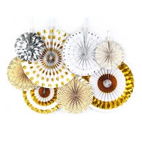 Colorful  Party Decoration Hanging Chinese Paper Fan