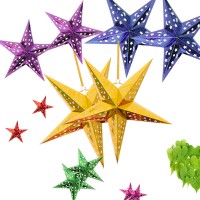 45cm Paper Star Lantern Lampshade Hanging Christmas Xmas Day Decoration Paper Stars from India Wedding Birthday Party Home Decor